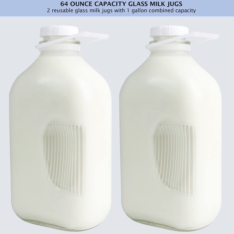The Dairy Shoppe Glass Milk Bottle, Heavy Glass with 48