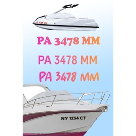 Custom Boat Registration Numbers – Waterproof Vinyl Boat Decals for Boat Letters and Numbers Registration - UV Resistant Durable Marine Stickers for Boats & Jet Skis