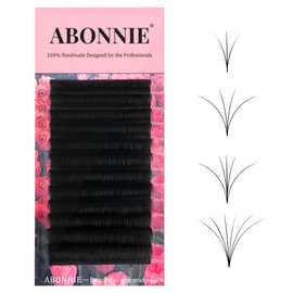 ABONNIE Easy Fan Lash Extensions, Rapid Blooming Volume Lash Extensions, D Curl Cashmere Fan Lash Extensions, 0.07 Thickness 8-15mm Length Self Fanning Volume Lashes Extension (D-0.07,8-15mm)