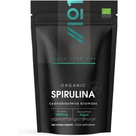 Espirulina Orgánica 1000mg | 300 Comprimidos Veganos - Fórmula Suplemento Puro Sin A