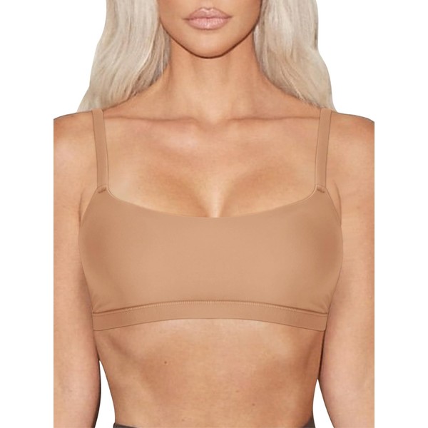 REORIA Women's Scoop Neck Wireless Bralette T Shirt Bras No