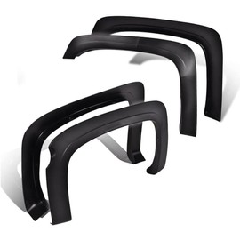 DOTCOM Fender Flares,Compatible with 2007-2013 Chevy Silverado 1500 Fleetside 69.3" Short Bed Crew Cab (Only Fit 2007 Silverado New Body Style,Not Fit GMC models),Textured Wheel Cover Trim