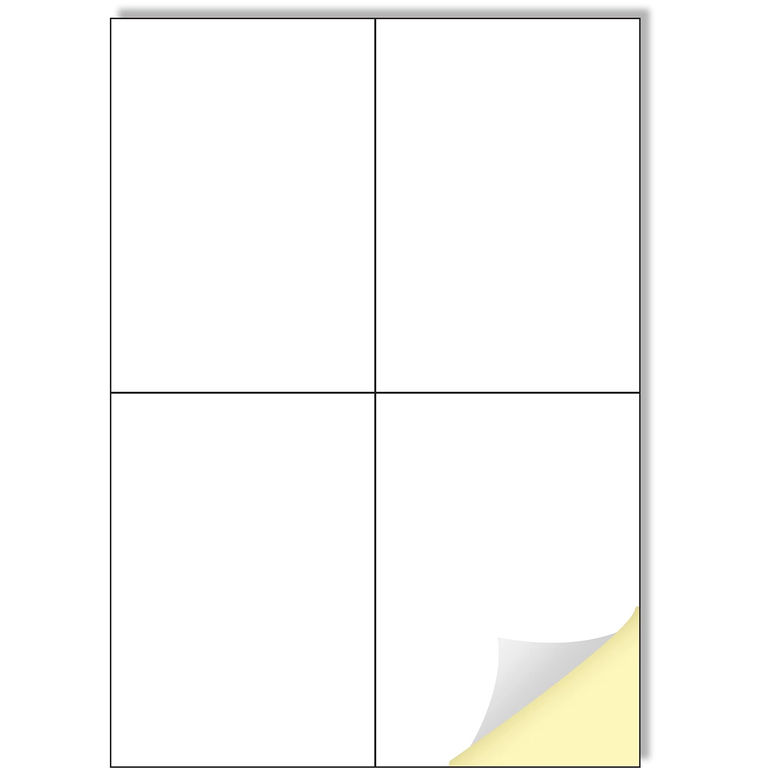Creavvee 4 Label per Sheet, 20 A4 Sheets, Printable White Sticker Paper ...
