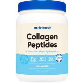 Nutricost Collagen Peptides Powder 1LB (454 G) - Grass Fed Bovine Collagen Hydrolysate (Unflavored)