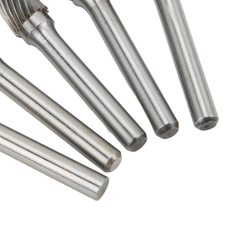 5pcs Carbide Burrs Single Cut Rotary File with 6mm/0.24in Shank