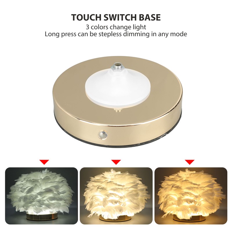 Feather Table Lamp USB Type C 5V Touch Control Stepless