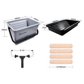 ROLLINGDOG 12 Inch Paint Roller Set - Complete Painting Kit for Home & Professional Use,Includes Adjustable Roller & Microfiber Covers, 7-Pack)