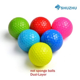 Shuzhu Golf Balls 6Pack Colored Training Novelty Practice Variety Fun Gift Set for All Golfers Kids Blue Green Red Yellow Dual Layer