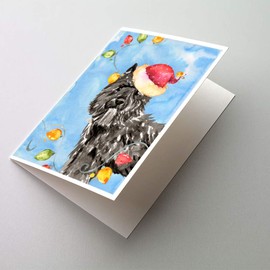 Caroline's Treasures CK2470GCA7P Christmas Lights Bouvier des Flandres Greeting Cards and Envelopes Pack of 8 Blank Cards with Envelopes Whimsical A7 Size 5x7 Blank Note Cards