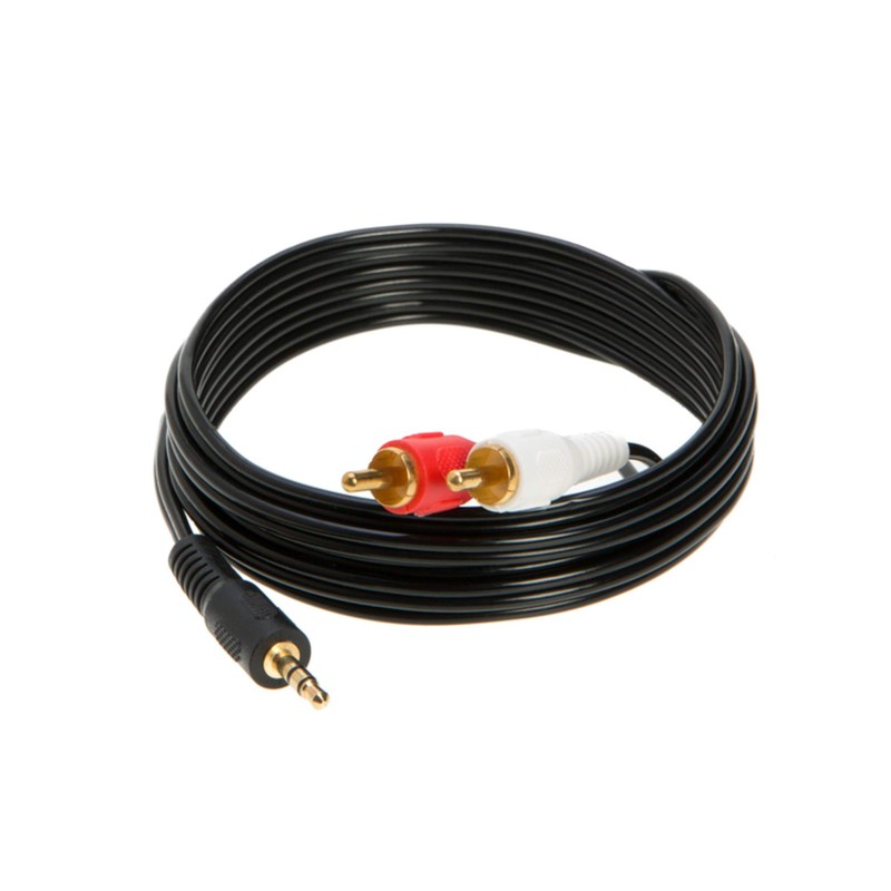 3.5mm Male Audio to 2 RCA Stereo Cable 6ft, 10ft,