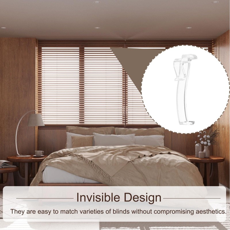sourcing map 12pcs Valance Clips, 2.5in Clear Plastic Valance Hidden