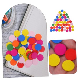 Alasum 150 Pcs DIY Round Wood Disc Calculating Slices Math Discs Counting Chips Place Value Chip Wood Rounds Bingo Chip Colored Markers for Kids Wood Decor Token Child Wooden Accessories