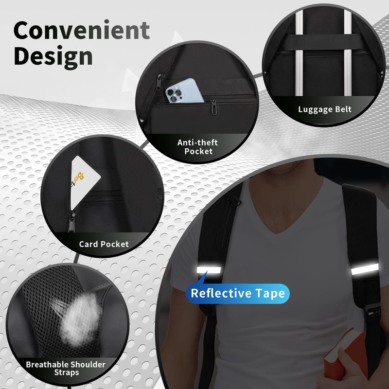 BERTASCHE Laptop Backpack 17.3 inch with Cooler Lunch Box, Work