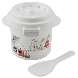 Skater UDG1-A Microwave Rice Cooker, Rice Maker, 1 Cup with Bamboo Steamer, Moomin Kitchen, 21.2 fl oz (640 ml)