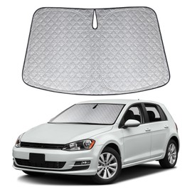 XCBYT Sun Protection Car Windscreen for VW Golf 7 2015-2021, Thickened Sun Visor Windscreen Cover, Foldable Windscreen Cover, UV Protection