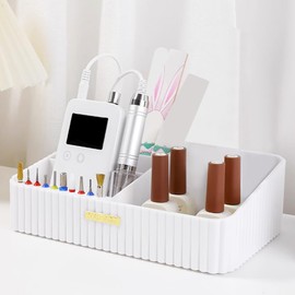 OLizee® Acrylic Nail Drill Bits Holder with 10 Holes Nail Drill Machine Holder Nails Manicure Tools Box Nail Drill Bit Organizer for Home and Nail Salon Use