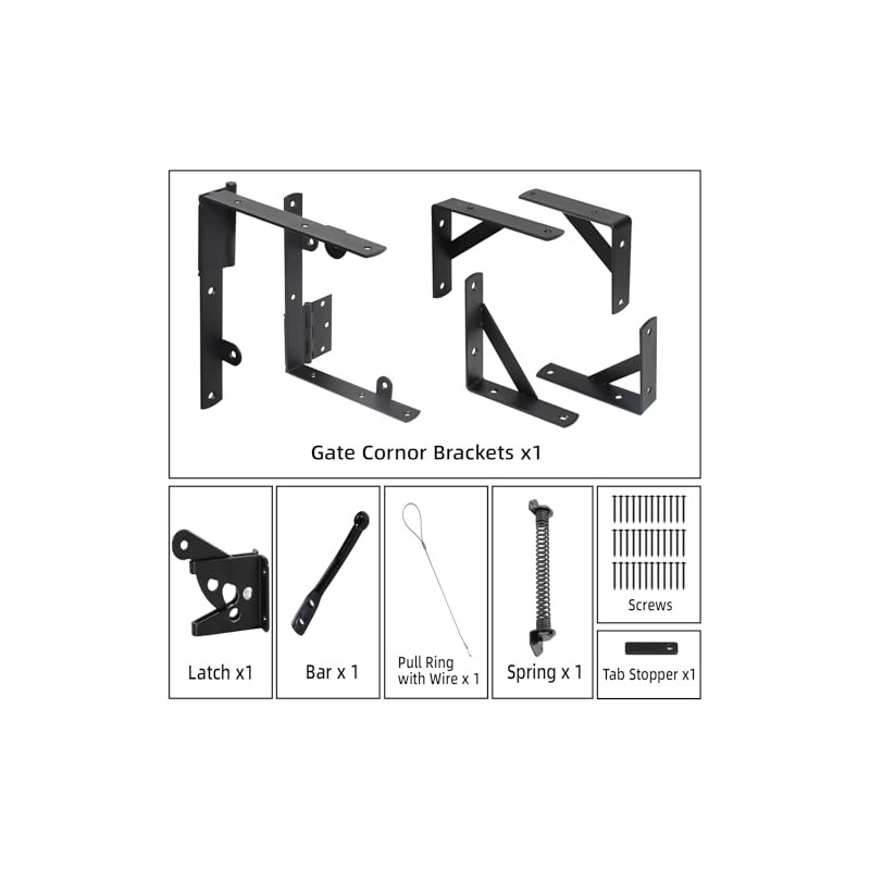 Fence Gate Kit Gate Hardware, 1 Set Anti Sag Gate