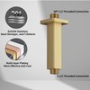 Brushed Gold Shower Arm with Flange 4 inch Square Shower