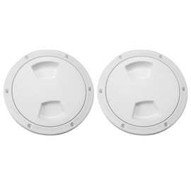 X AUTOHAUX 2pcs 5" Boat Inspection Deck Plate Hatch Marine Round Inspection Hatch Deck Plate with Detachable Cover Water Tight for Outdoor Installations White