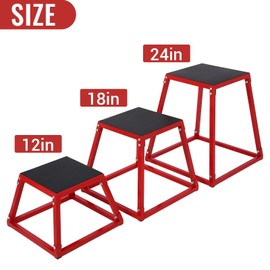 MegaChoice Plyometric Jump Box, Heavy-Duty Steel Plyo Platform and Jumping Box for Home Gym