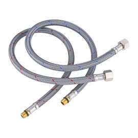 WOWOW 20" Length Faucet Supply Line, Bathroom Kitchen Faucet Lines Braided Nylon Sink Hose,cUPC Faucet Supply Lines 3/8" Female Compression Thread × M10 Male Connector 2Pcs (1 Pair)
