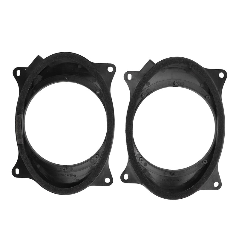 2pcs 6.5inch Black Door Speaker Adapter Spacer Rings with 2