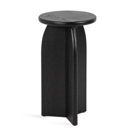 Kate and Laurel Sora Modern Wooden Round Drink Table; 12 x 12 x 22; Black; Transitional Wood End Table for Use as Indoor Plant Stand or Living Room Mini Table