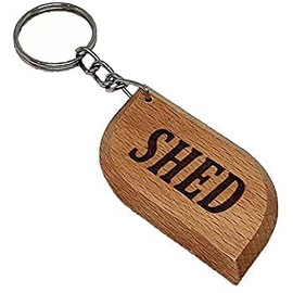 SHED Engraved Wooden Keyring Keychain Key Ring