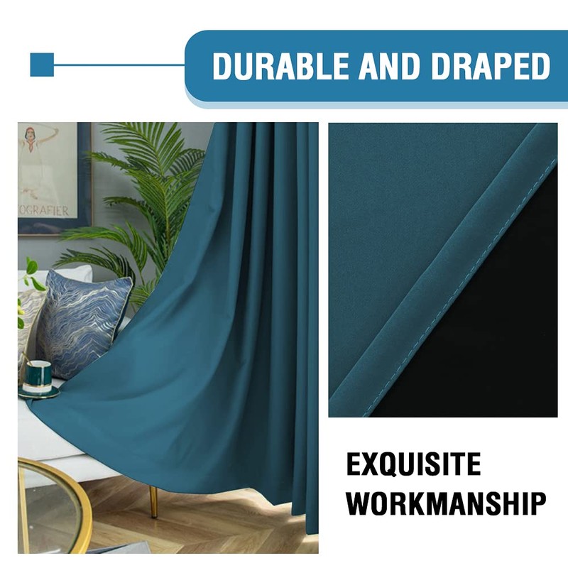H.VERSAILTEX 100% Blackout Patio Curtains Thermal Insulated Curtains for Sliding