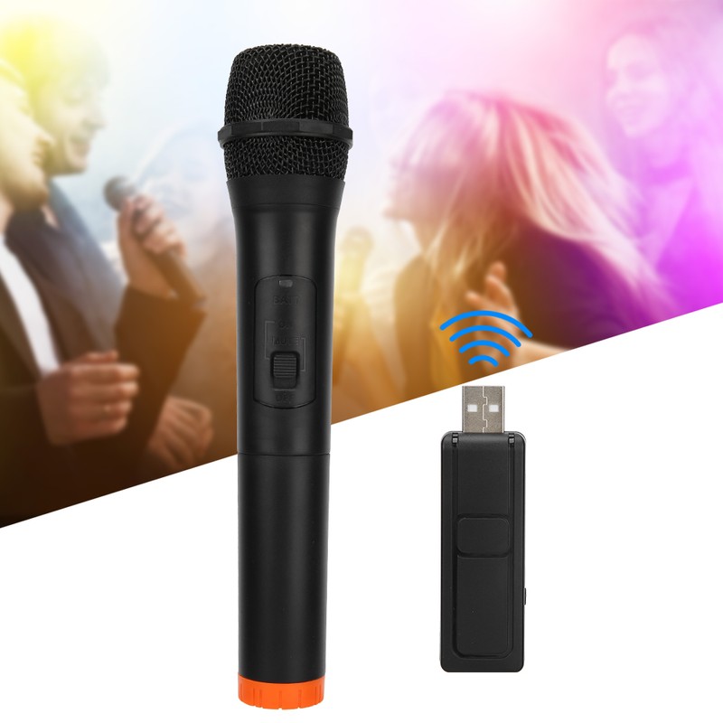 Black ABS Plastic Professional Universal Handheld VHF Wireless Microphone USB