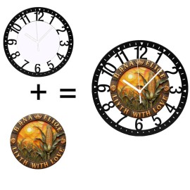 25cm Circular Iron Wall Clock Featuring a Celtic Trinity Knot Symbolsheet size: 10 inch, color: Black