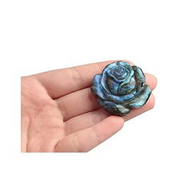 Acxico 1 pcs Natural Labradorite Quartz Crystal Flower Skull Carved Skull Reiki Healing