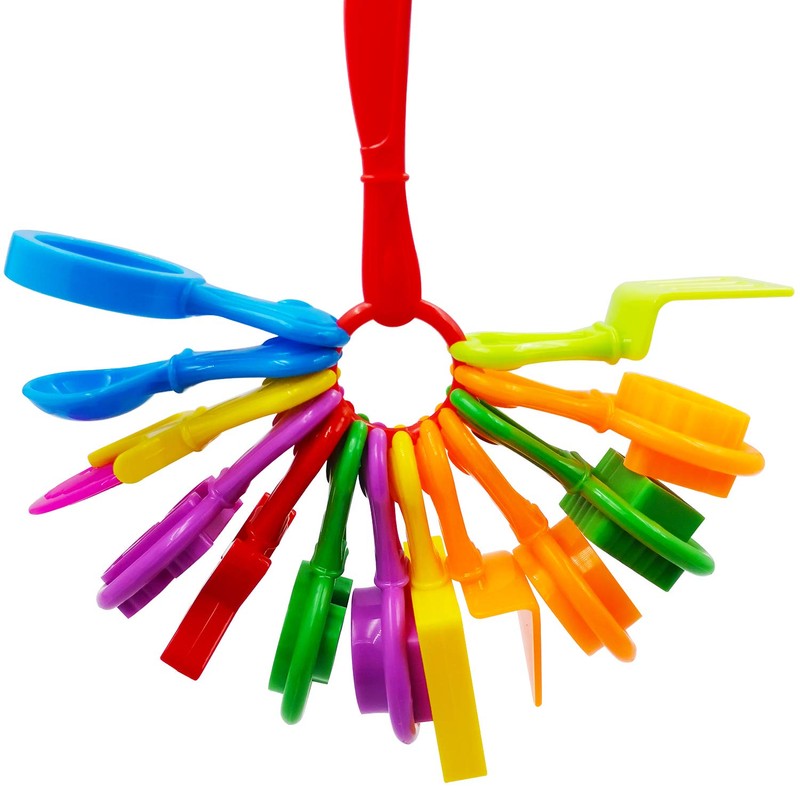 FRIMOONY Dough Tools Set for Kids, Various Plastic Molds, Assorted