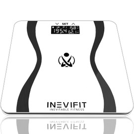 INEVIFIT Body-Analyzer Scale, Highly Accurate Digital Bathroom Body Composition Analyzer, Measures Weight, Body Fat, Water, Muscle & Bone Mass for 10 Users. Includes Batteries