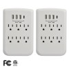 Clear Power CP (2 Pack): 6-outlet Wall-Tap w/ 3-Port USB-A