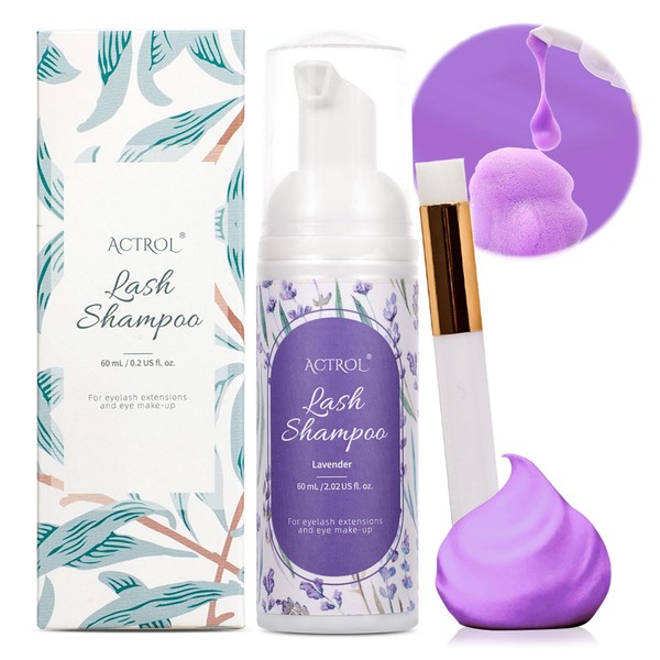 ACTROL Eyelash Extension Cleanser 60ML Colored Purple Lavender Lash Extension