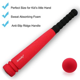 Aoneky Min Foam Baseball Bat and Ball for Toddler - Indoor Soft Super Safe T Ball Bat Toys Set for Kids Age 2 Years Old, Best Gift for Children, 16.5 inch