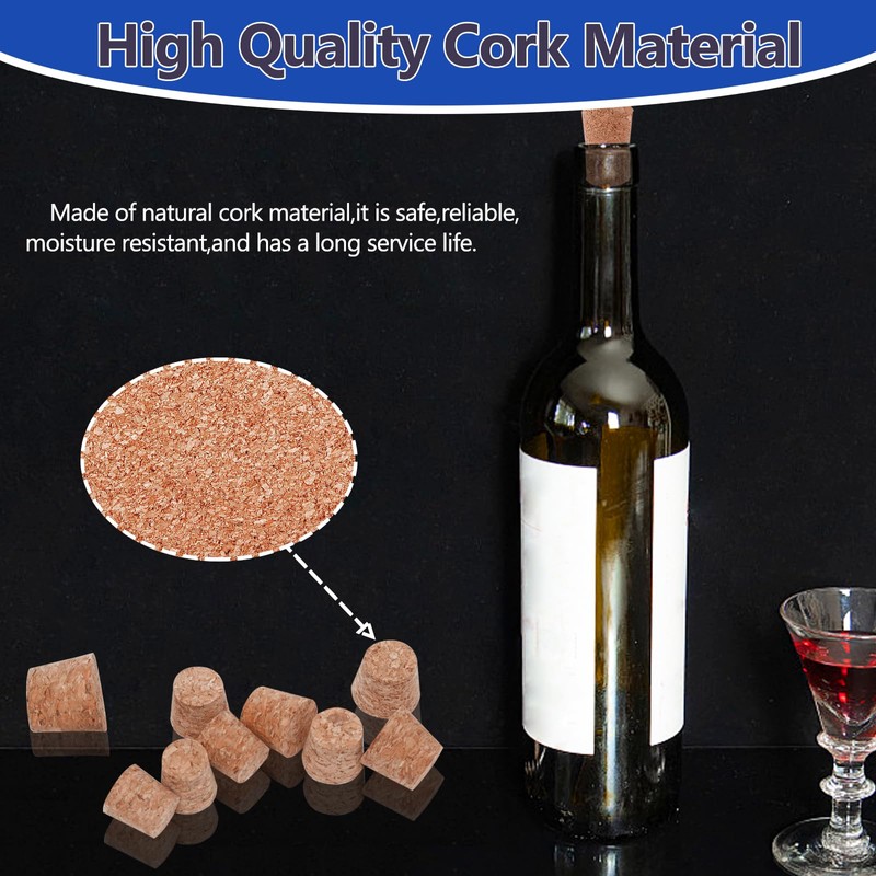 Klfte 100Pack 10 Sizes Cork Stoppers,Small Corks Plugs For Bottles,