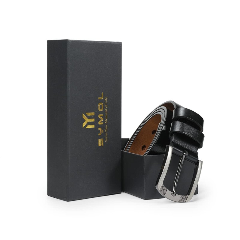 SYMOL Women's Leather Belts Unisex Belt for Plus Size 31"-62"