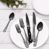 EUIRIO 48-Piece Black Silverware Set with Steak Knives, Black Flatware