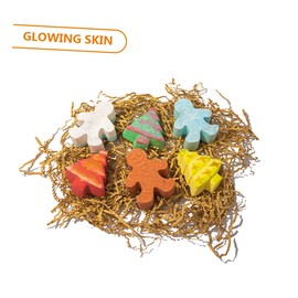 ORFOFE 6pcs Christmas Gingerbread Man Bath Salt Balls Aromatherapy Bathing for Portable Travel Friendly Bubble Bath for All Ages