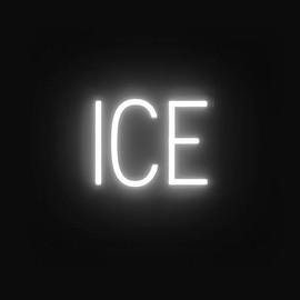 SpellBrite ICE Sign for Businesses | Neon Ice Sign Look, White LED Light Source | 10.2" x 6.3"