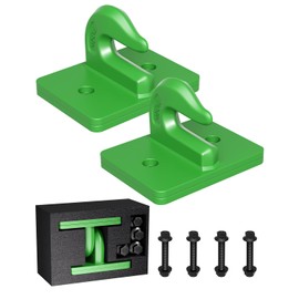 EilxMag 2Pack 3/8 Tractor Bucket Grab Hook, Grade 70 Forged Steel Bolt On Grab Hooks with Backer Plate, Heavy Duty Tow Hook for Tractor Bucket, RV, UTV, Truck, Max 15000LBS(Green)