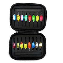 Fishing Lure Set with 16 Pieces Artificial Bait Spinner Blinker Fishing Set, Fishing Lure, Fishing Lure, Fishing Trout Spoon Set, Fishing Lure Set, for Saltwater and Freshwater for Pike, Zander,