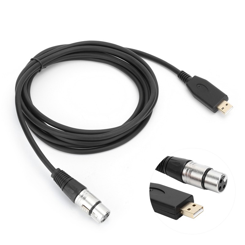 Professional USB Male to XLR Female Microphone Link Cable USB