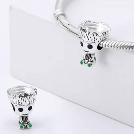 LONGLUCK 925 Sterling Silver Charms for Bracelets Necklaces Dangle Pendant With 5A Cubic Zirconias Bead Charm for Women DIY Jewelry