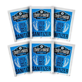 Craft A Brew - Single-Use Cleansing Packets - Dissolvable No-Rinse Cleanser for Home Brewing Equipment – Pre-Portioned for 2-Gallon Solutions – Easy-to-Use Homebrew Supplies – Pack of 6