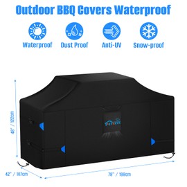 SETOXYX 78 Inch Extra Large Grill Cover, 600D BBQ Cover for Outside
