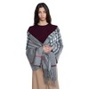 JENNIE LIU Womens 100% Cashmere Shawl Wraps(One Size, GreyRedPurple)