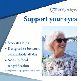 In Style Eyes Rescue Me Classic Full Reader Sunglasses - Full-Rimmed, Rectangle Frame Cheater Glasses - Non-Polarized Lenses - Blue - 3.0x